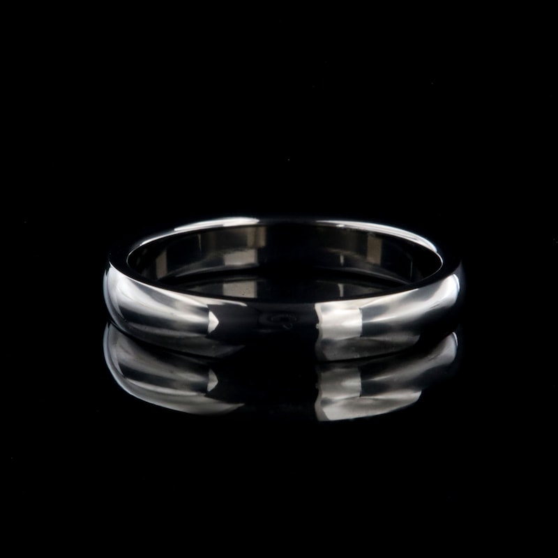 Rhodium Plated 4mm Wedding Band main image 0