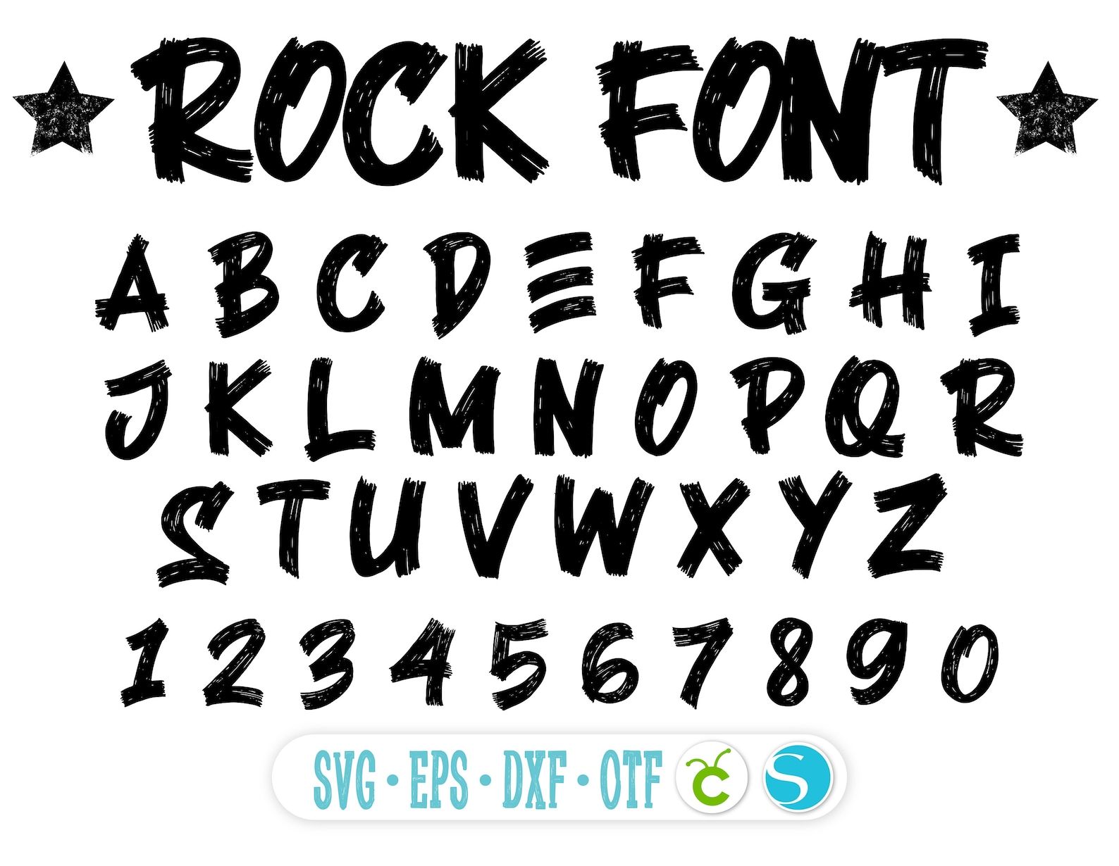 Rock Font OTF Rock SVG Alphabet Letters Cricut Vector Cut | Etsy