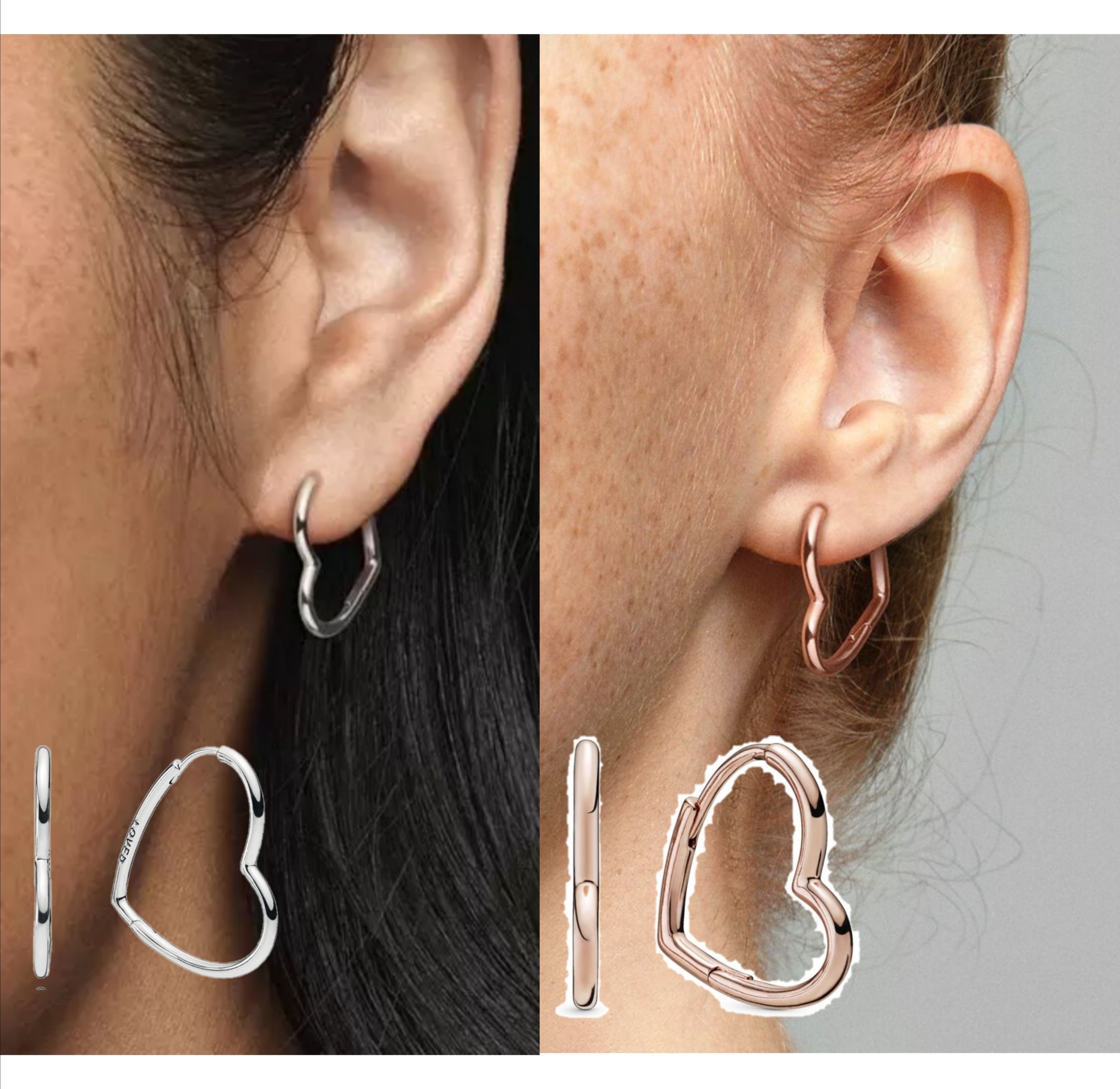 Pandora asymmetric heart discount hoops