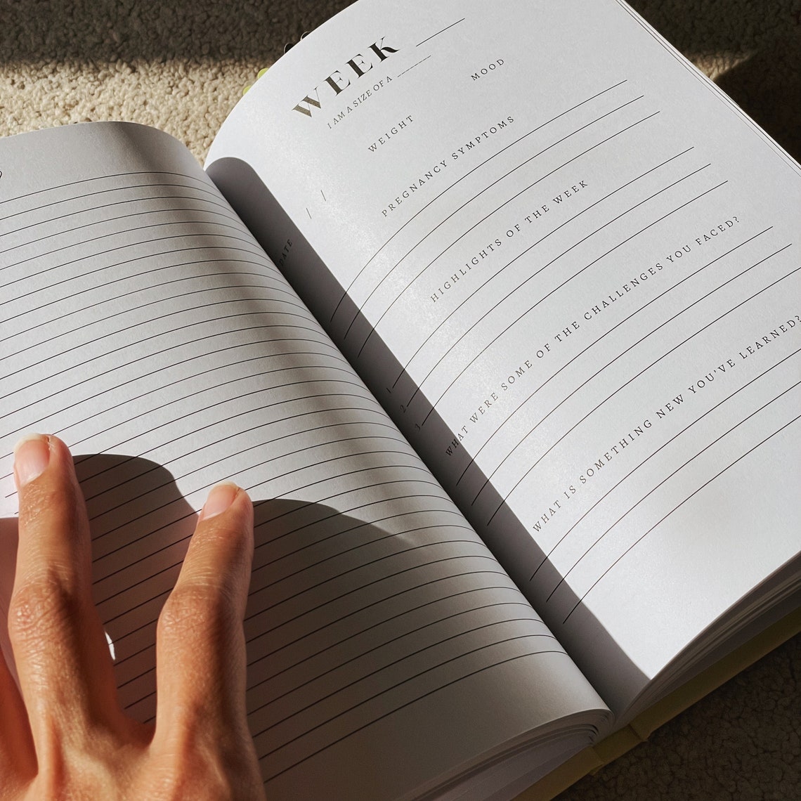 Pregnancy Journal. Bump to Baby. Pregnancy Milestone. Baby Etsy