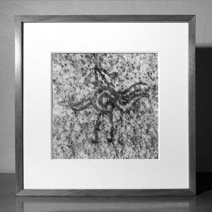 Ancient Rock Painting, India, Limited Edition (50), 11x14 Handmade Silver Gelatin Print Toned in Selenium, Printed by the Photographer