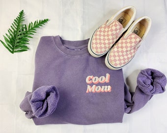 Vintage cool Mom Retro trendiges besticktes Sweatshirt mit Rundhalsausschnitt, cooles Muttertagsgeschenk, Mama,