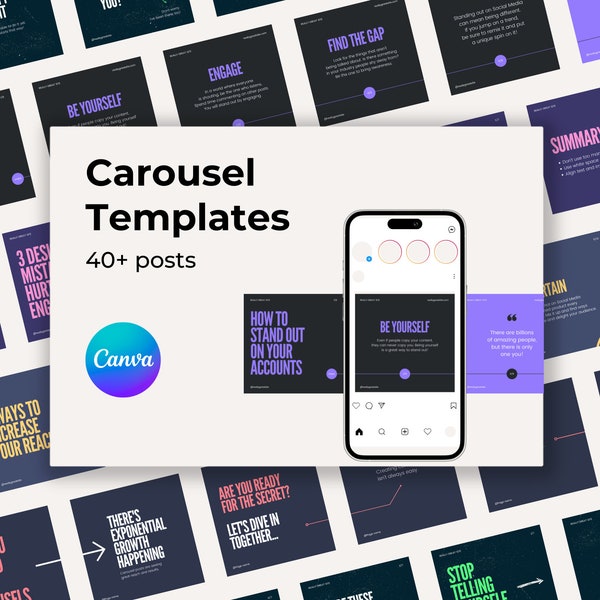 Instagram Carousel Template | Carousel Template Social Media | Instagram Posts Template | Social Media Post Carousel | Social Media slides