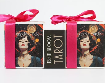 Crystal Soja Wax zwaar geurende luxe maankaars Eco-vriendelijk handgemaakt inclusief tarotlegging eigenzinnig/heks cadeau