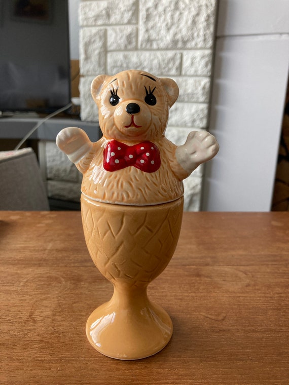 Teddy Bear Egg Cup and Cover Etsy UK