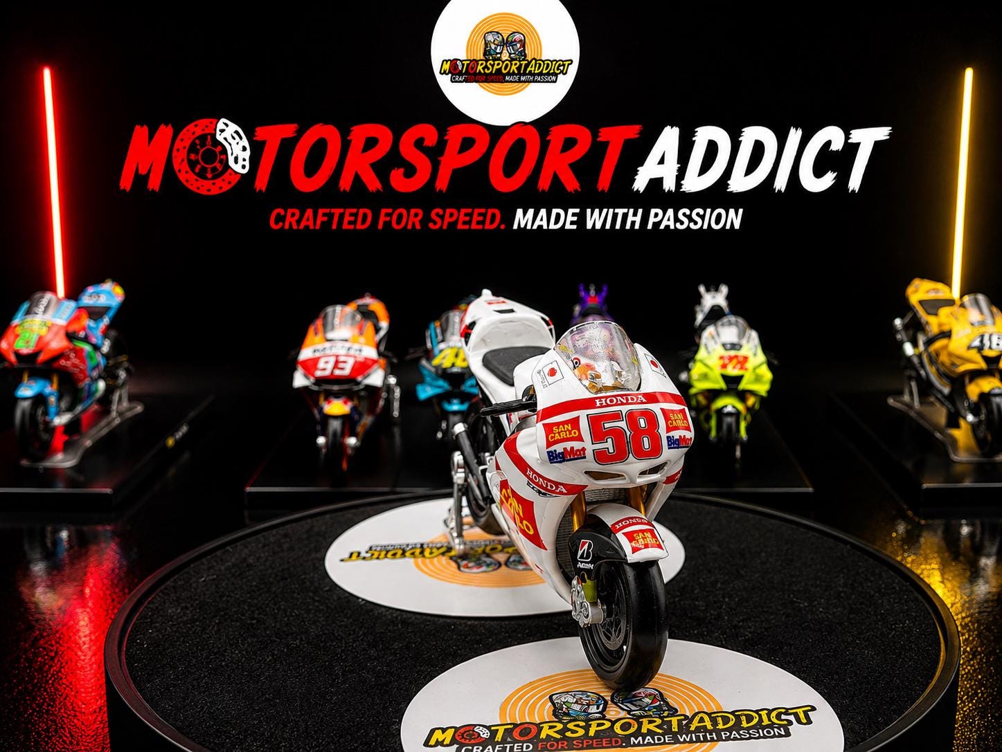Marco Simoncelli (マルコ　シモンチェリ)フィギュア Marco Simoncelli 1:18 Bike| Motorcycle Collectible | Racing Fan