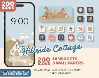 Cottagecore App Icons - 200 Hand-Drawn iOS/Android Icons