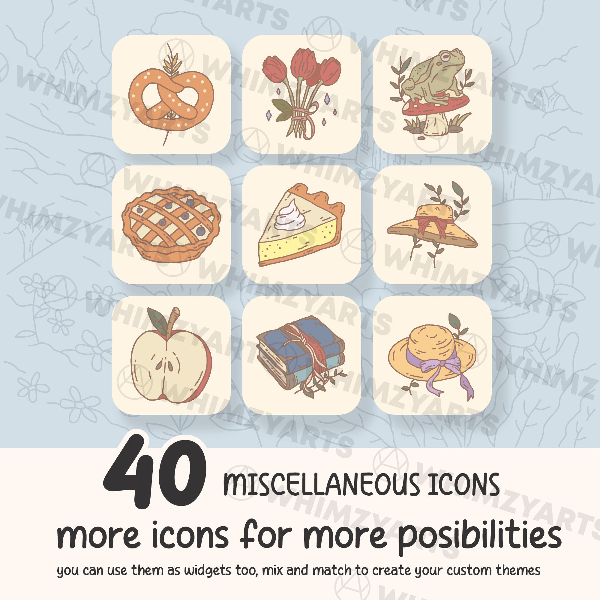 Cottagecore App Icons - 200 Hand-drawn Ios/android Icons - Etsy