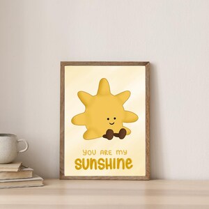 Printable Sunny Happy Card | Digital Sunshine Card | Cute Plushie Jelly | Yellow Sun Illustration | Thank you | Downloadable Poster Design