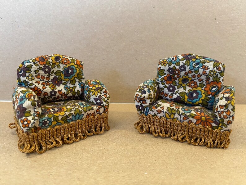 Barton 1/16th Dolls House Wooden Floral 3 Piece Suite Etsy UK