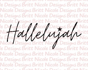 Hallelujah PNG, instant download, Christian PNG