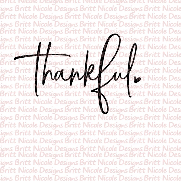 Thankful PNG File, heart png, Thankful heart digital download