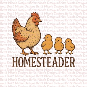 File PNG di Hen and Chicks Homestead, download immediato