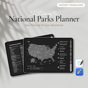 Digital Planner for National Parks Trip – Goodnotes Template, Family Travel Planner, iPad Vacation Journal, Hyperlinked PDF Itinerary