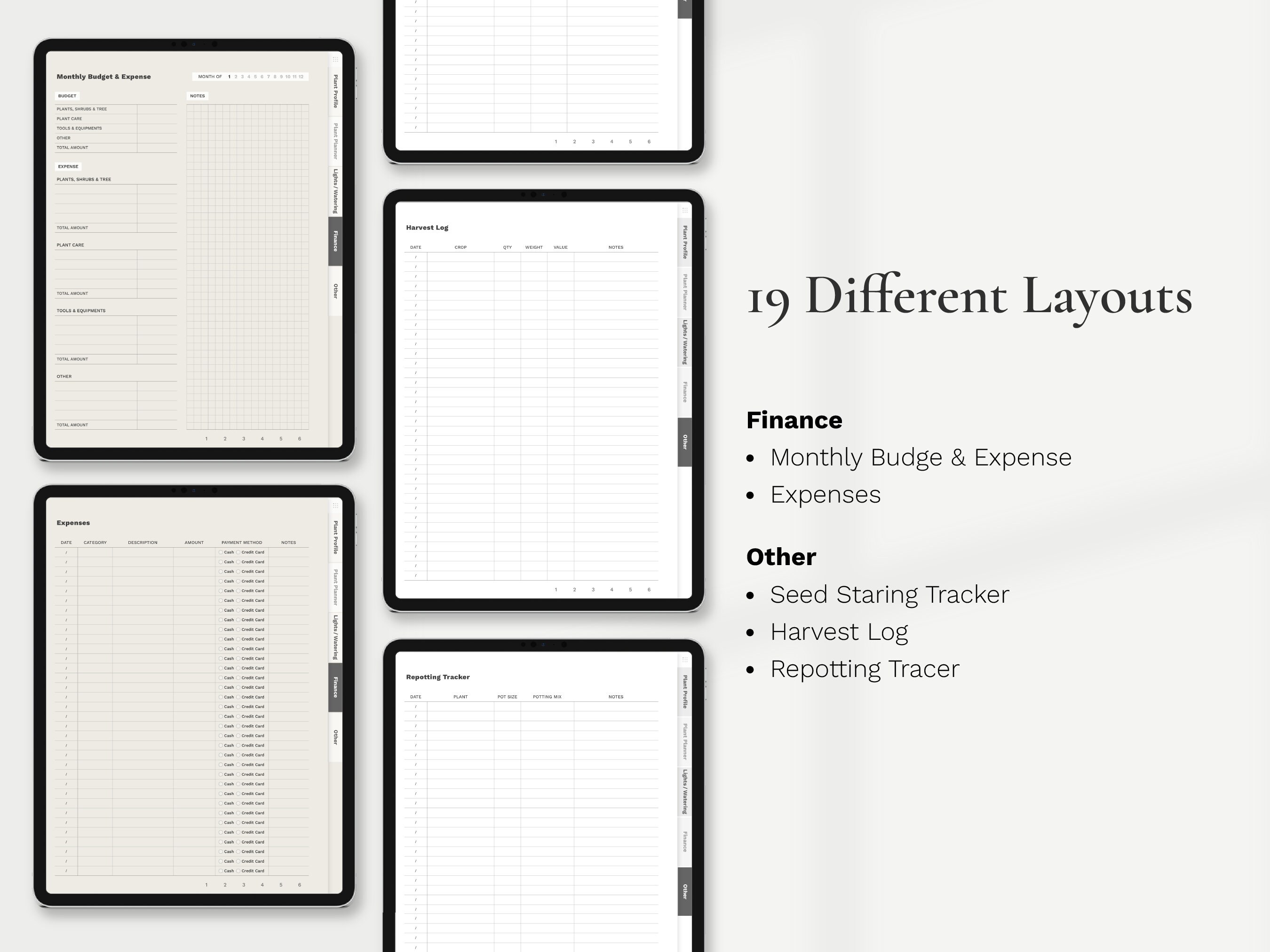 Digital Plant Planner, iPad Garden Planner, Houseplant Journal, Plant