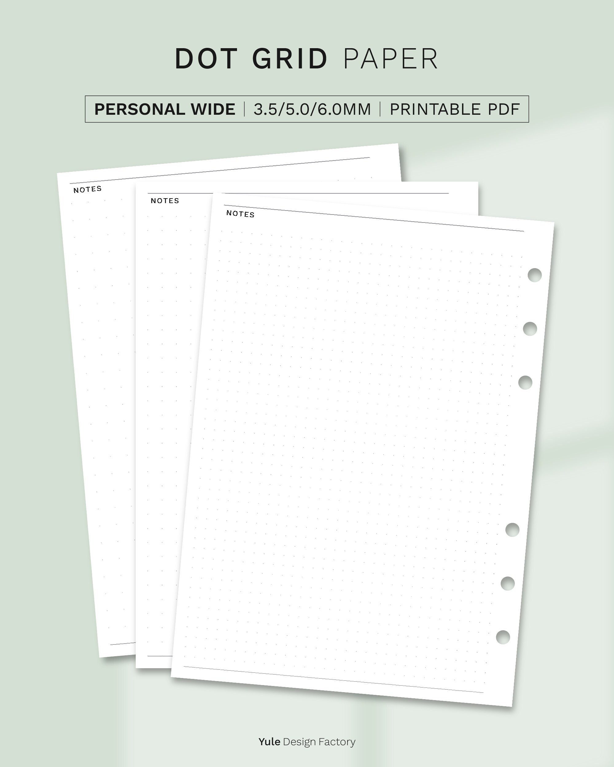 a set of personal wide printable dot grid papers for etsy