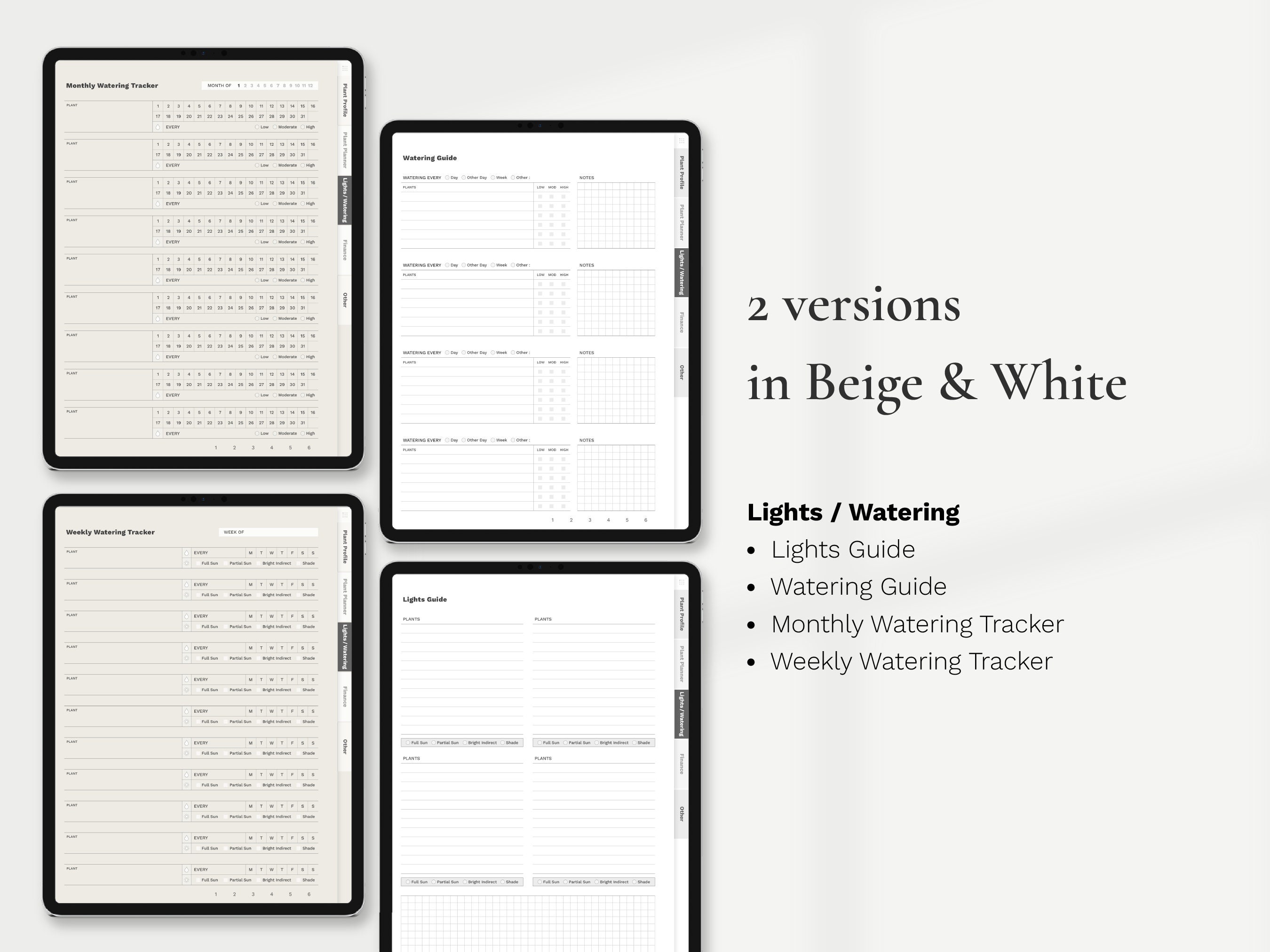 Digital Plant Planner, iPad Garden Planner, Houseplant Journal, Plant