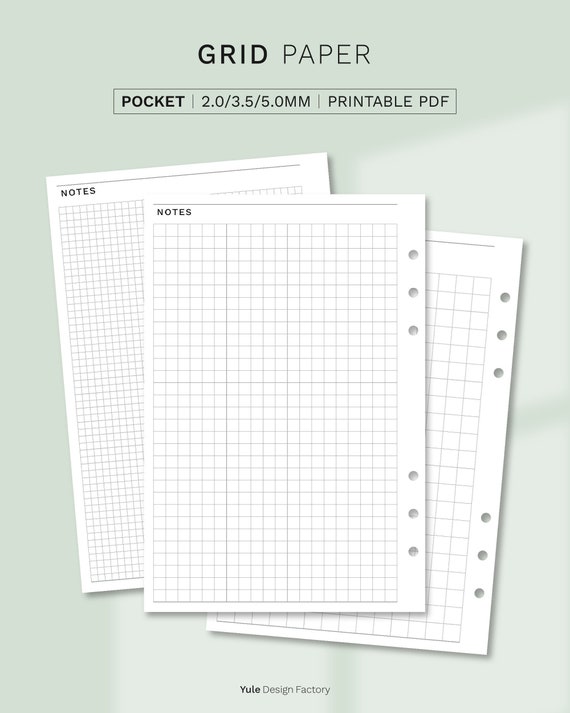 a set of pocket printable grid papers for minimalists etsy