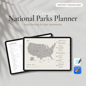Digital Planner for National Parks Trip – Goodnotes Template, Family Travel Planner, iPad Vacation Journal, Hyperlinked PDF Itinerary