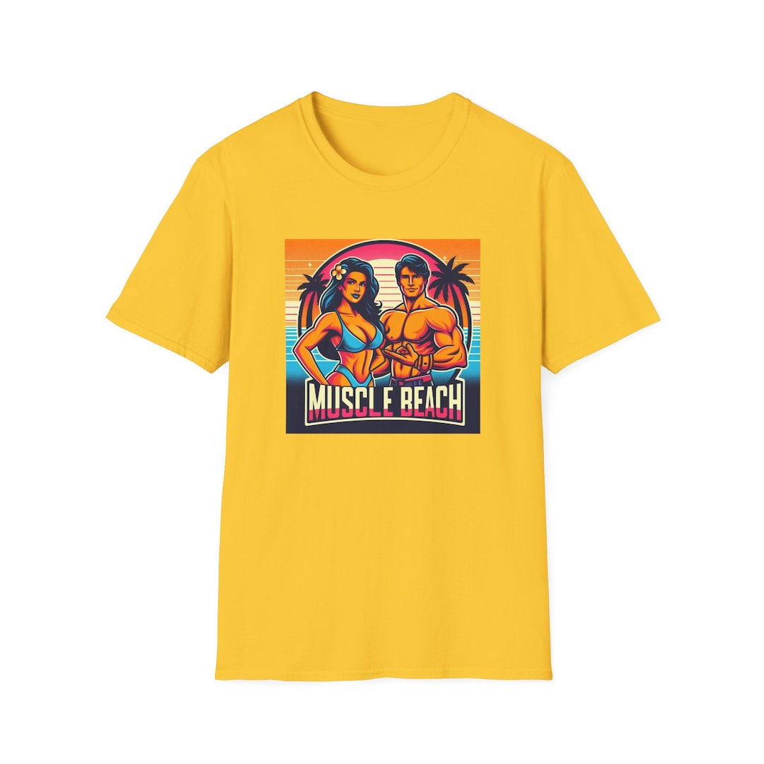 Muscle Beach T-shirt, Vintage-inspired Fitness Tee, Perfect for Gym ...