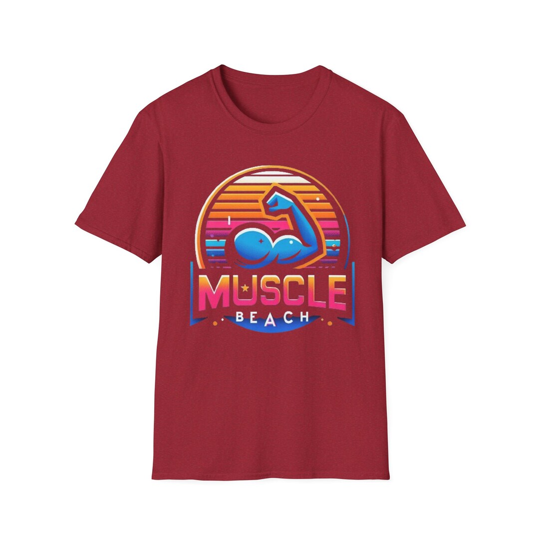 Muscle Beach T-shirt, Vintage-inspired Fitness Tee, Perfect for Gym ...