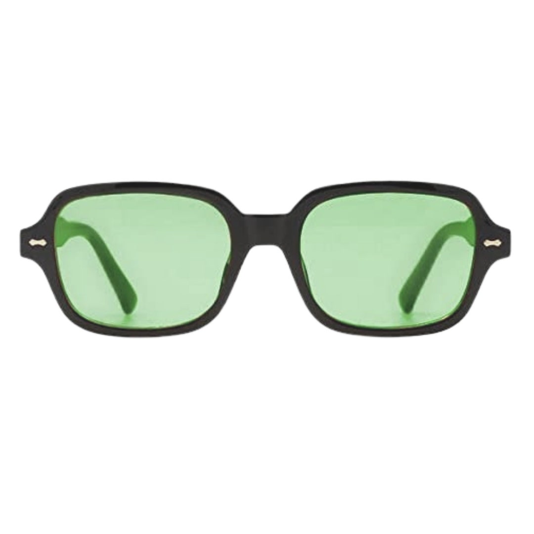 Duper Green Sunglasses, Green Lens Sunglasses, Square Green Sunglasses