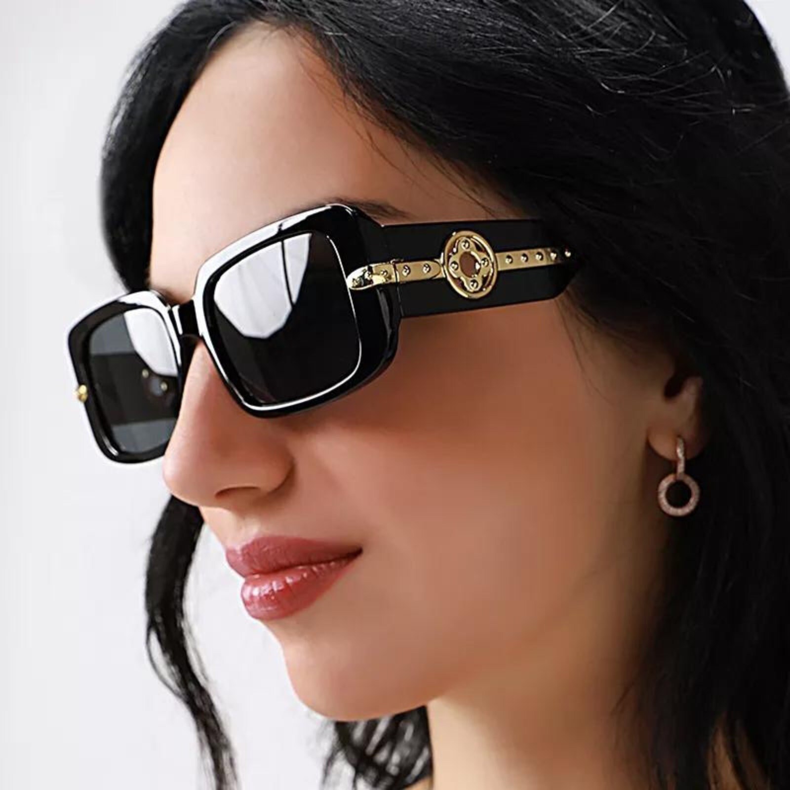 Square Rectangle Sunglasses, Designer Inspired, Trendy Oversized