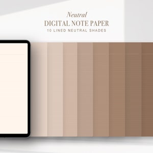 Carta digitale NEUTRA / Righe con intestazione ∞ Neutra, minimalista ed elegante - per iPad, GoodNotes, Notability ∞