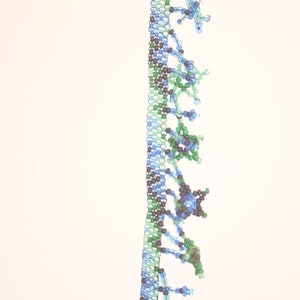 Multicoloured star beaded tassel anklet in black & blue image 4