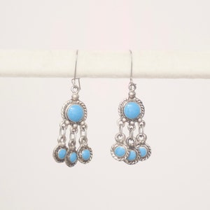 Blue and silver beaded earrings