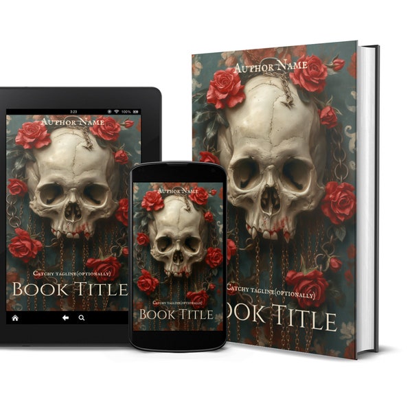 EBOOK COVER Romance Historical Fantasy Premade Design Customizable Skull vampire darkromance HistFic Chicklit adventure paranormal dark #2