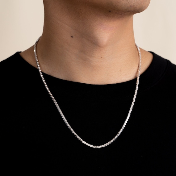 Sterling Silver Box Chain | 2.5 Mm Silver Necklace | Mens