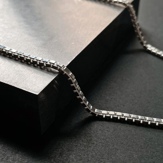 Sterling Silver Box Chain Necklace: 2.5mm Minimalist Style