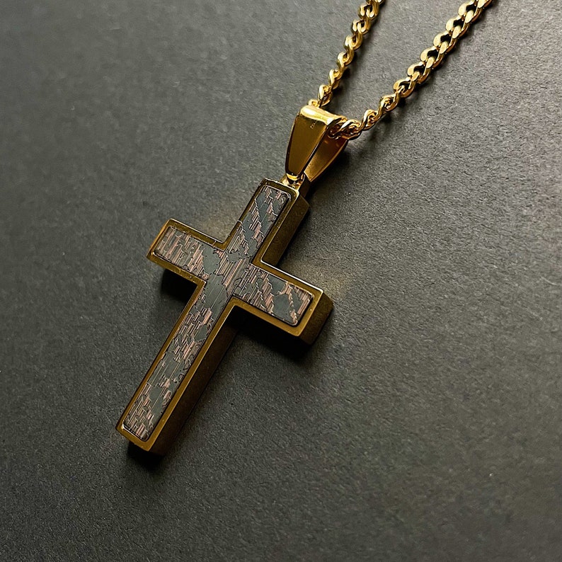 Stainless Steel Gold Cross Necklace Gold Cross Pendant Etsy