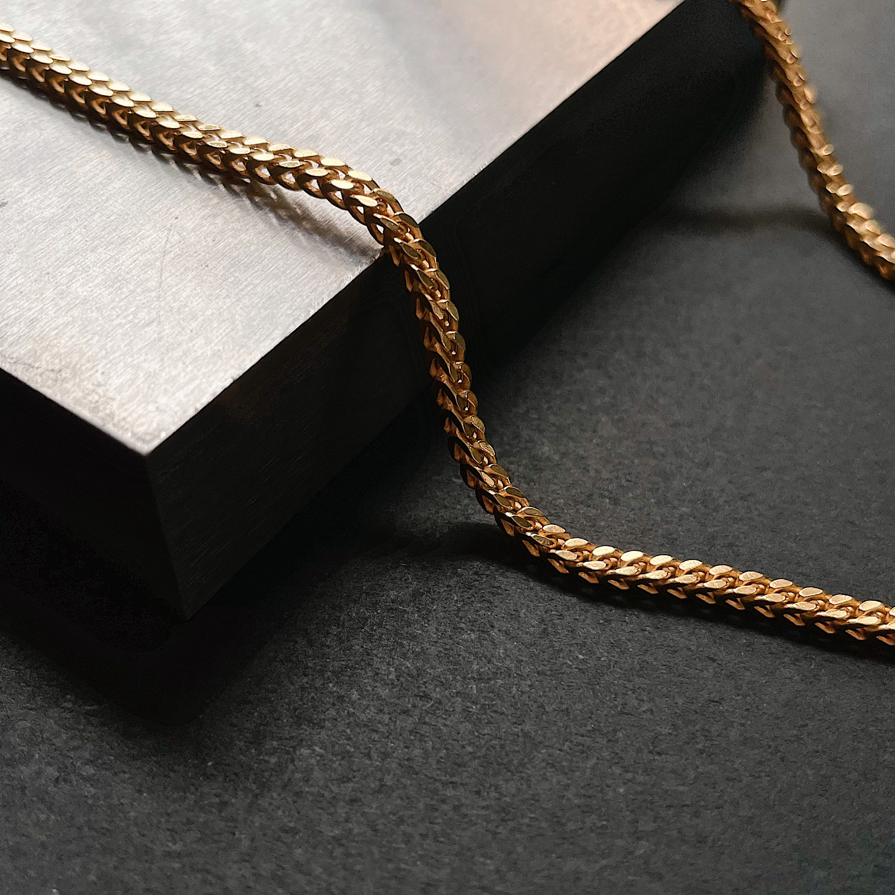 18K Gold Vermeil Franco Chain 2.5mm 925 