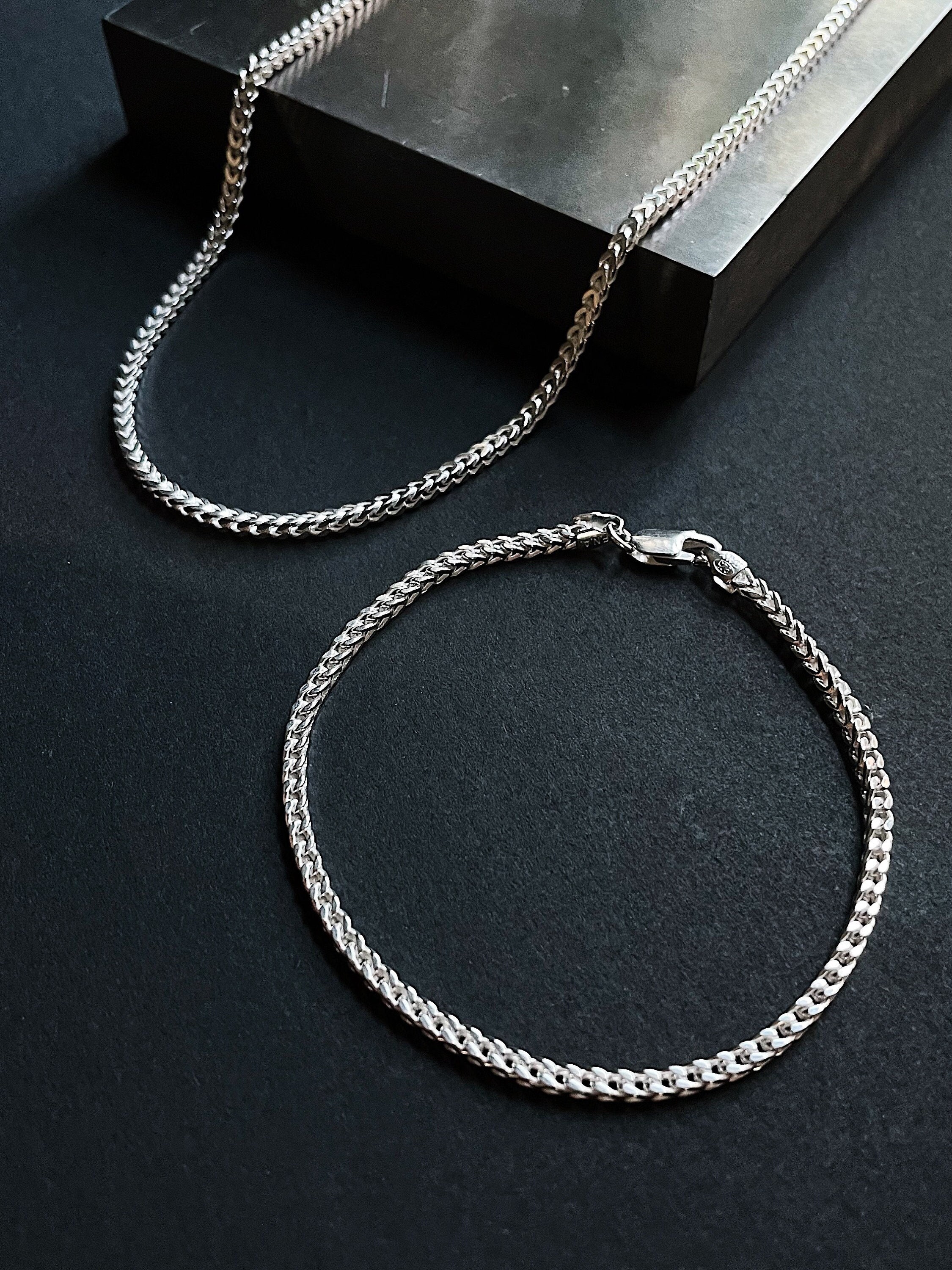 Mens Necklace and Bracelet Set Jewelry Etsy