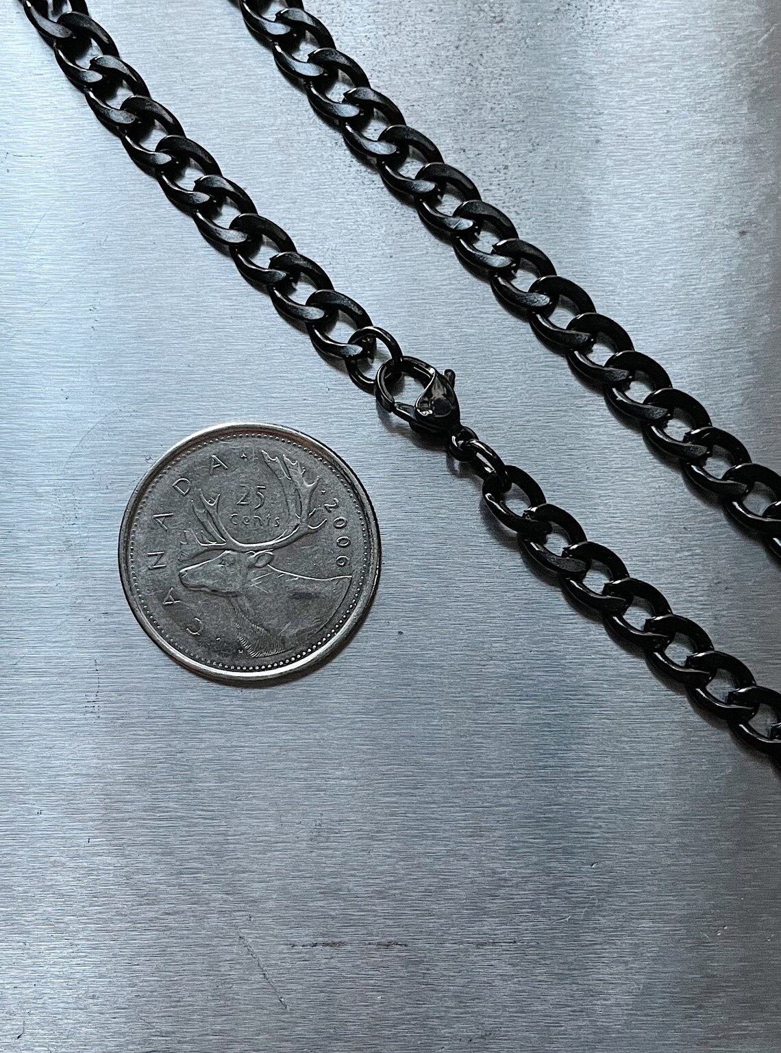 Black Curb Chain: 5mm Stainless Steel Necklace, Tarnish Resistant - Etsy