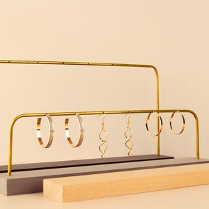 Brass Arch Earring Stand, Wood and Jewellery Organiser 04 / Jewellery Stand / Market Stall / Craft Stall / Shop Display / Home Decoration