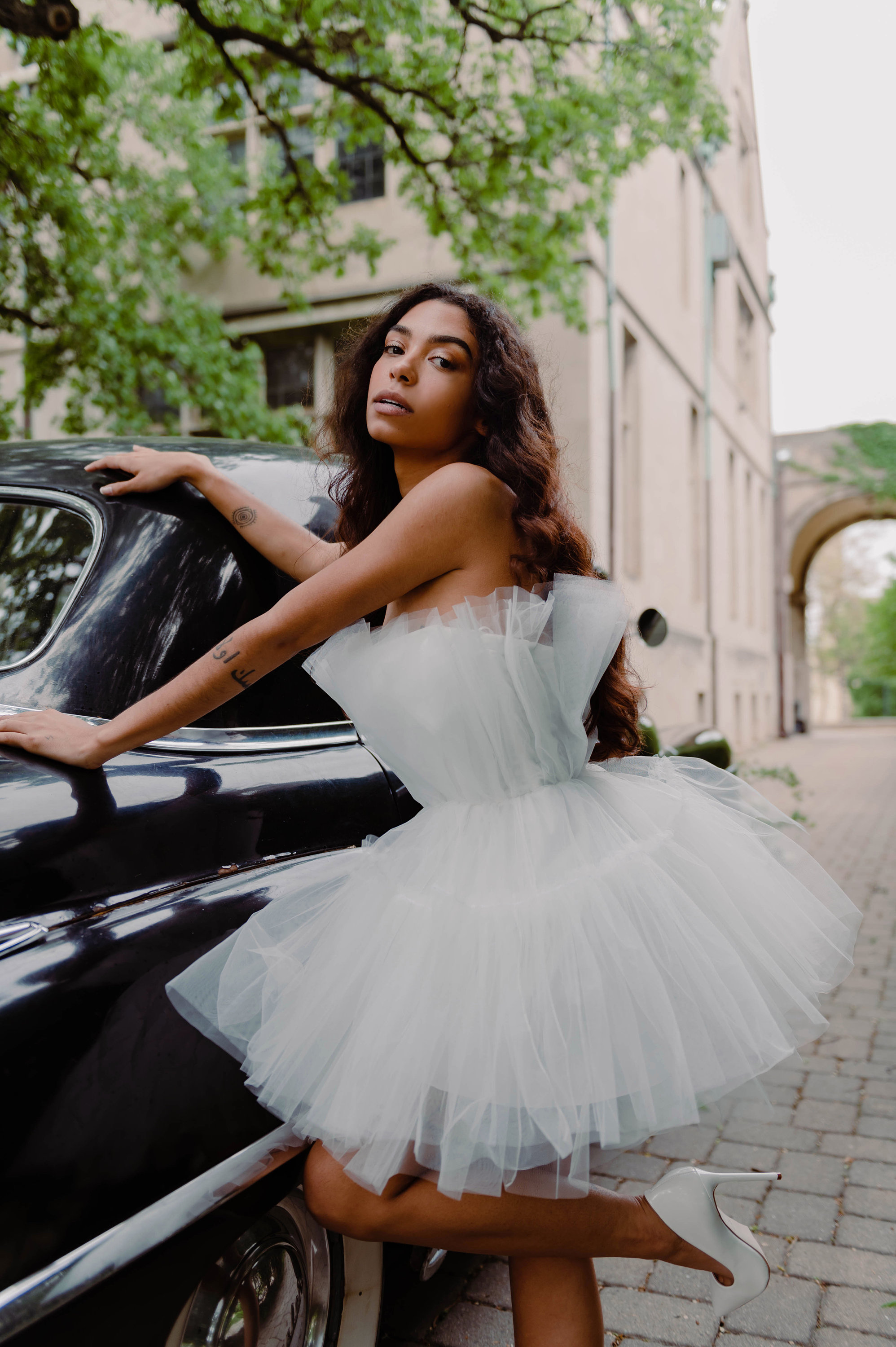 tulle bachelorette dress Boho Bridal Mini Wedding Party Gown With Detachable Train Bohemian Reception Dress Bachelorette Party Elopement Dress Fringe Dress Tulle