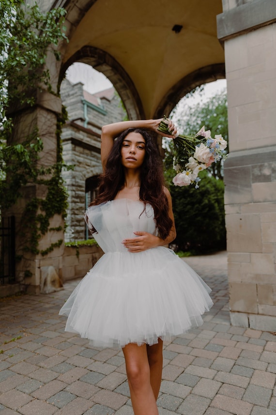 Mini Wedding Dress | Bridal Mini Dress | Tulle Dress | Reception