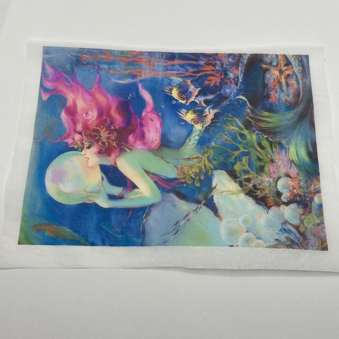 Mermaid Decoupage Tissue or Rice Paper, Paper for Decoupage, Art Deco
