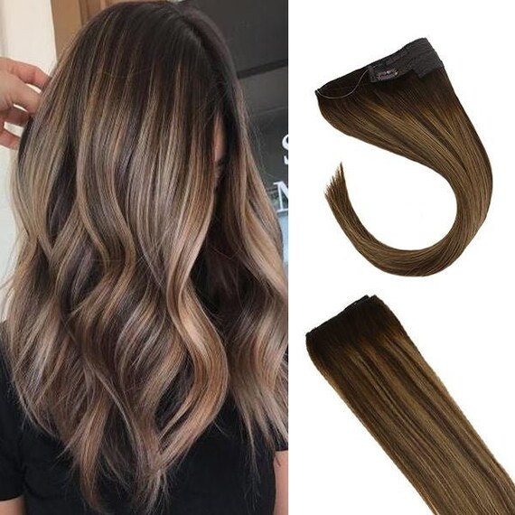 Balayage Medium Brown + Golden Blonde Halo (4/27/4) - Etsy display picture 3