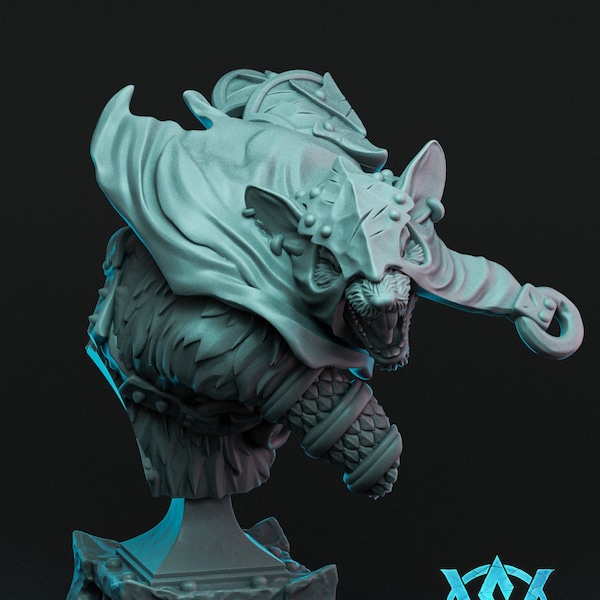 Grandrat Brute Bust by Witchsong Miniatures - A great fantasy bust for miniature painting, collecting and display | 100mm Bust.