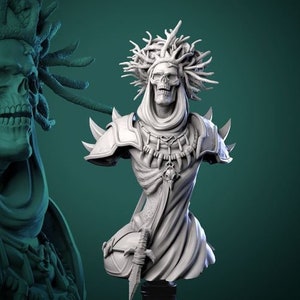 Dry Lich Fantasy Bust | High quality bust for miniature painting | Display Model | 3d Printed Bust | White Werewolf Tavern