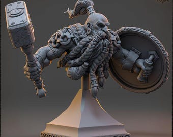 Matti ”Stone Bone” Karhu - Fantasy Bust | High quality fantasy bust for miniature painting | 3d Printed Bust | Daybreak Miniatures