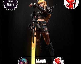 Magik - Hoogwaardig fanartmodel om te schilderen en neer te zetten | 1/12 figuur | Fanart van h3llcreator | Marvel-rivalen | Harsfiguur