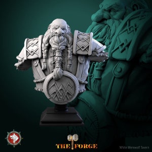 Dwarf Bust | High quality bust for miniature painting, collecting and display | 3d Printed Bust | White Werewolf Tavern