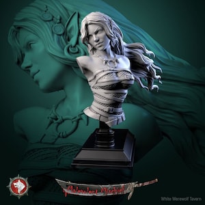 Alberta the Soulflayer - Bust | High quality bust for miniature painting, collecting and display | 3d Printed Bust | White Werewolf Tavern