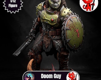 Doom Guy - Hoogwaardig fanartmodel om te schilderen en neer te zetten | Fanart van h3llcreator | 1/12 figuur | Harsfiguur