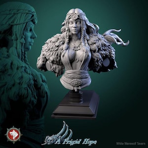 Kaelia, Witch Bust | High quality bust for miniature painting, collecting and display | 3d Printed Bust | White Werewolf Tavern
